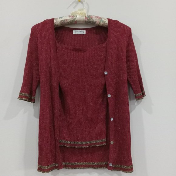 Two piece cardigan and cami top set - Picture 2 of 4